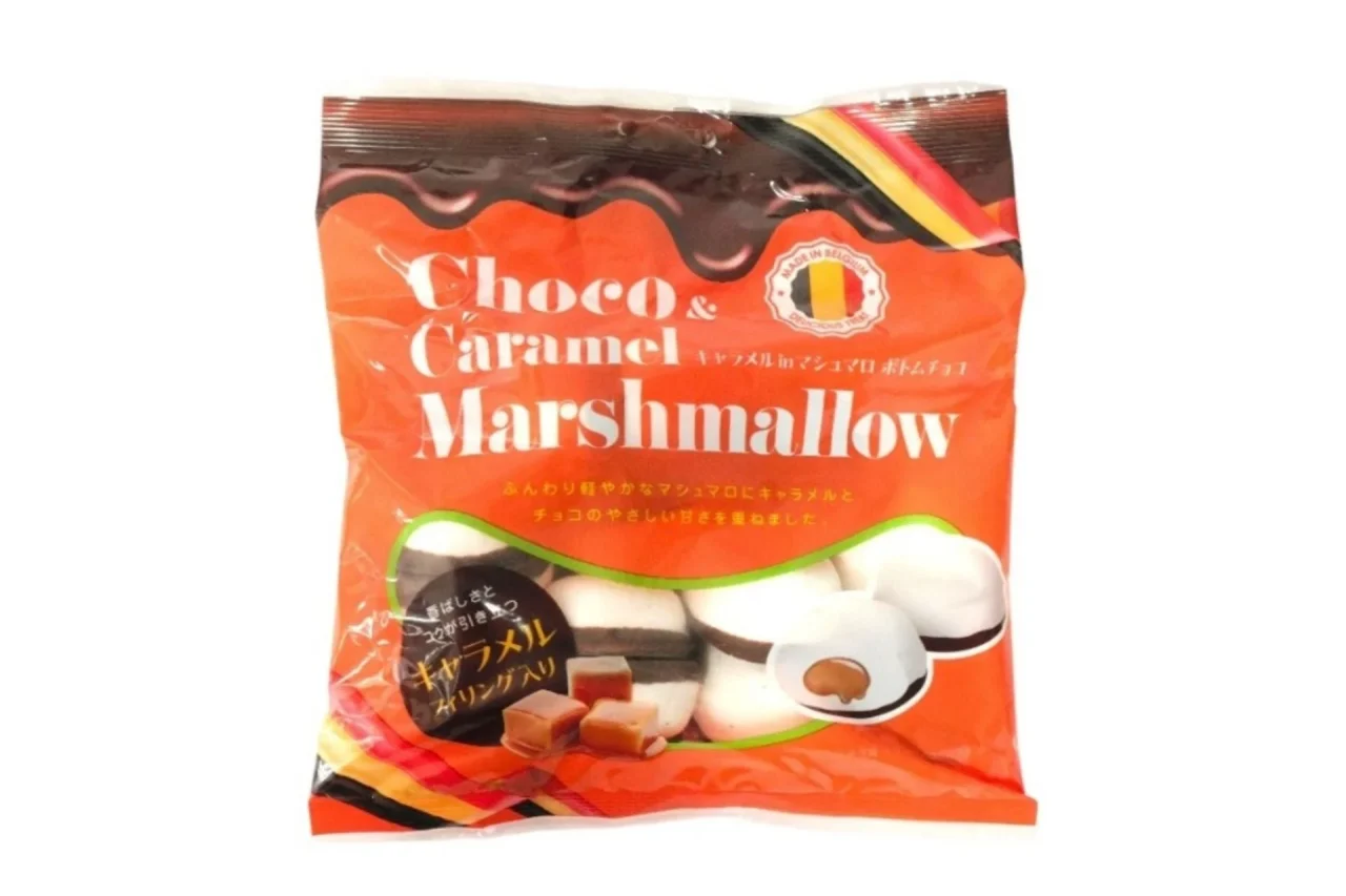 キャラメルinマシュマロ ボトムチョコのオレンジ色パッケージ
