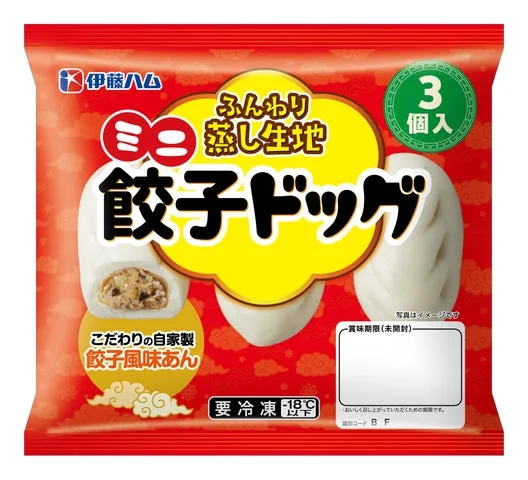 ミニ餃子ドッグ3個入りのパッケージ表面
