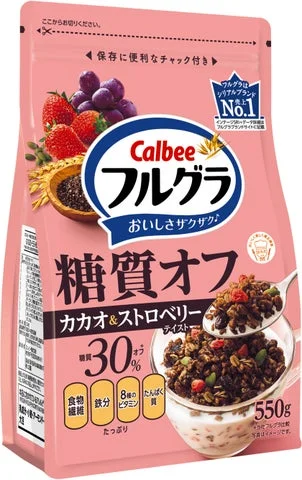 フルグラ糖質オフ カカオ＆ストロベリーテイストのパッケージ正面図