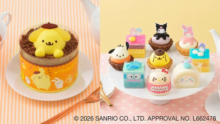 ポムポムプリンのケーキとサンリオキャラクターズのプチケーキ詰め合わせ