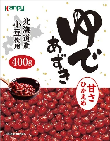 カンピー 北海道ゆであずき 甘さひかえめのスタンドパウチパッケージ