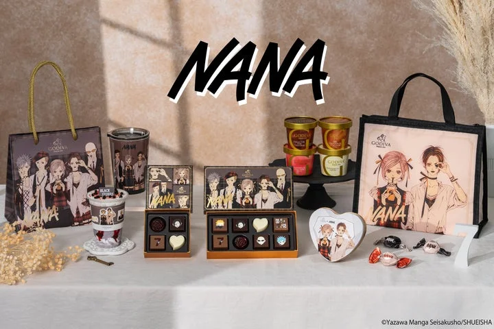 ゴディバとNANAのコラボレーション商品が並んだ集合写真