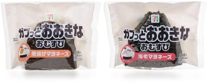 おおきなおむすび 唐揚げマヨネーズと海老マヨネーズのパッケージ