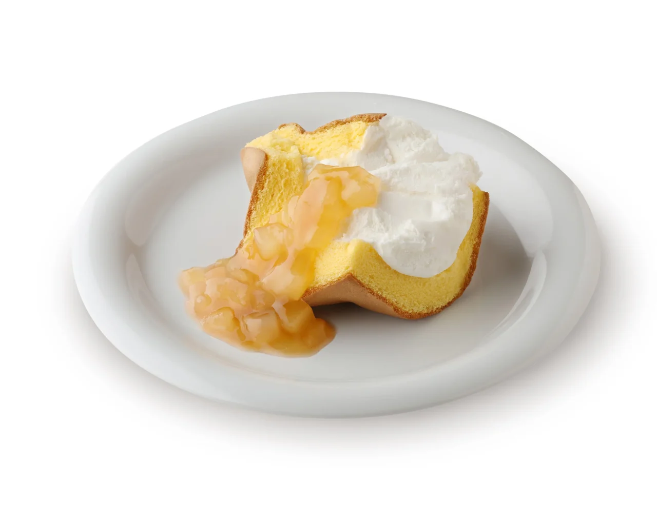 クリームポム ～国産ふじりんご＆琥珀（こはく）紅茶ソース～のスポンジケーキとクリーム