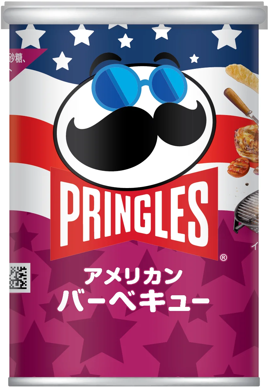 プリングルズ アメリカンバーベキューのショート缶パッケージ