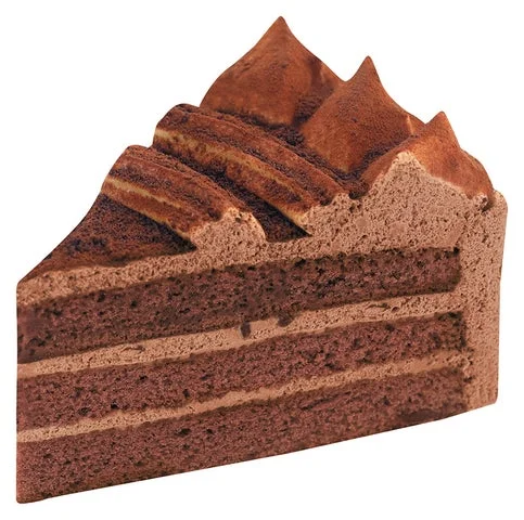 不二家のチョコ生ケーキ(小物)の断面が見えるカット