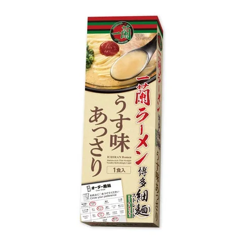 「一蘭ラーメン 博多細麺ストレート うす味あっさり」のパッケージ