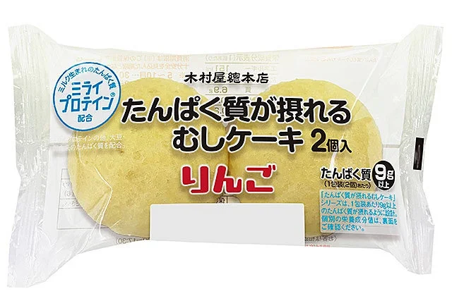 「たんぱく質が摂れるむしケーキ りんご」のパッケージ表面