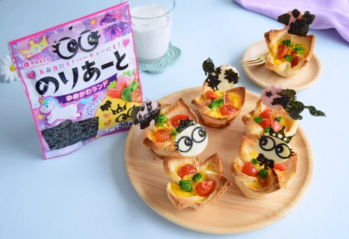 「のりあーと®ゆめかわランド」で飾られたゆめかわ食パンキッシュの盛り付け例