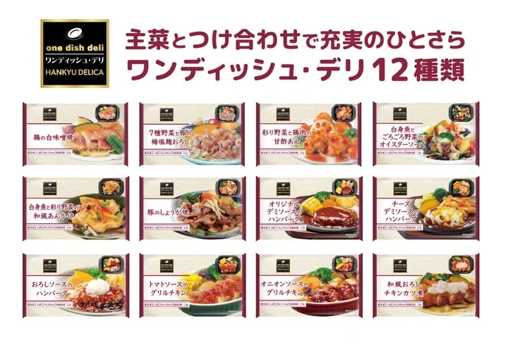 ワンディッシュ・デリ全12種類のパッケージが並んだ一覧表