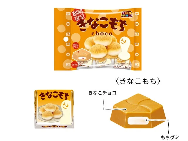 きなこもちのパッケージと断面の構造図