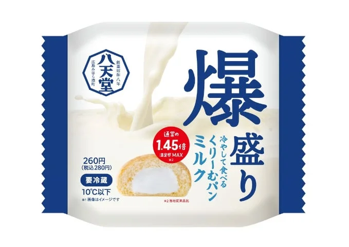 八天堂の爆盛りくりーむパンミルクのパッケージ画像