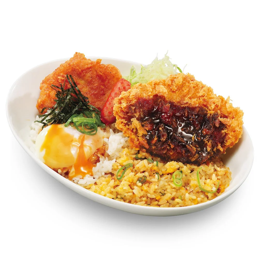 かつやの期間限定メニュー「チャーハンとテリたま混ぜご飯の欲張り飯」