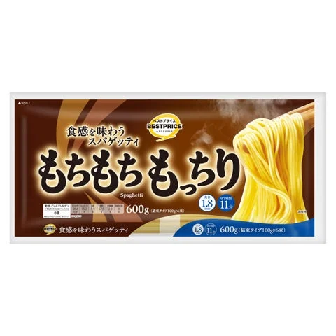 トップバリュベストプライス もちもちもっちり 食感を味わうスパゲッティ 1.8mmのパッケージ
