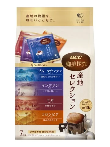 UCC珈琲探究ワンドリップコーヒー産地セレクションのパッケージ