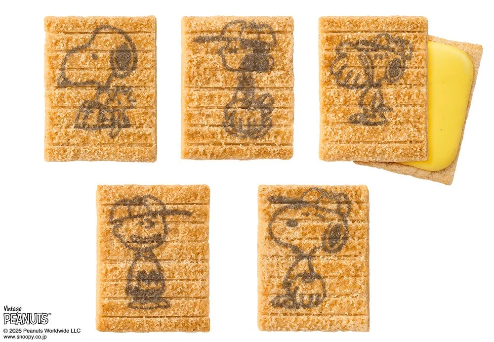 スヌーピー シュガーバターの木 蜜いもキャラメル仕立てのお菓子5種類の絵柄