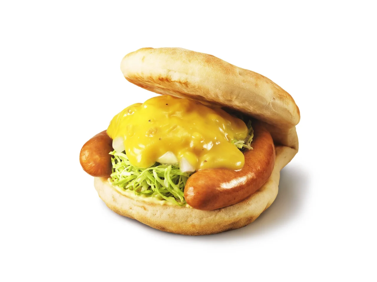黄金（おうごん）チーズソースのフォカッチャのソーセージとソース