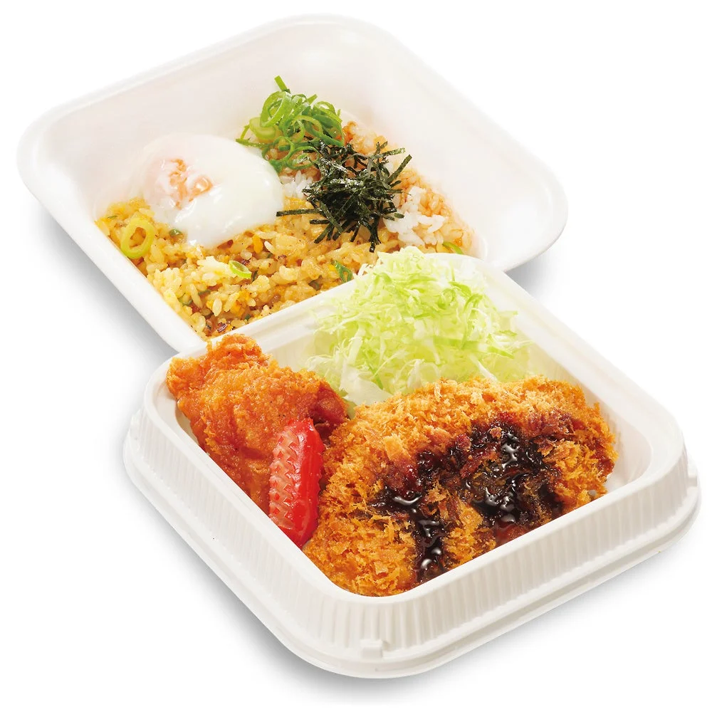 チャーハンとテリたま混ぜご飯の欲張り飯弁当
