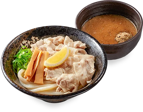 濃厚魚介豚骨つけ汁うどんのうどんとつけ汁