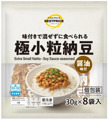 「極小粒納豆 醤油味付」のパッケージ表面