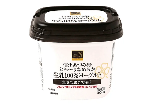 ライフプレミアム信州あづみ野とろ〜りなめらか生乳100%ヨーグルトの容器