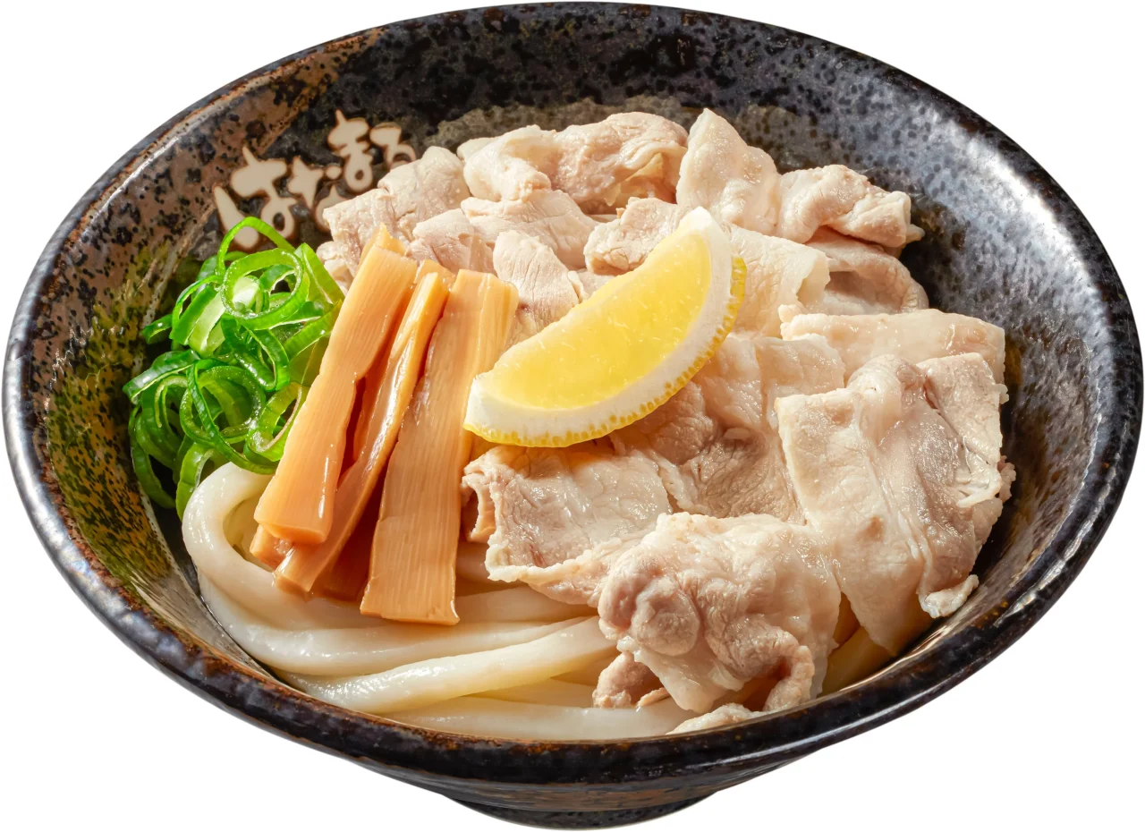 濃厚魚介豚骨つけ汁うどんのうどんとトッピング