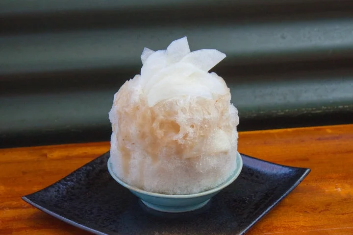 恵水梨とエルダーフラワーのかき氷