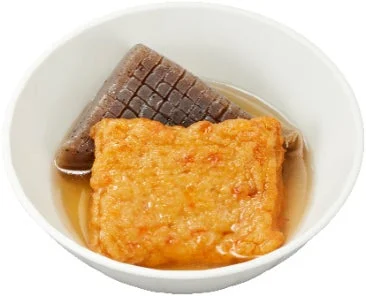 器に入ったおでんのこんにゃくとさつまあげ