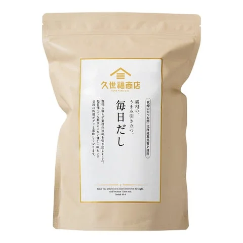 久世福商店「毎日だし」のベージュ色パッケージ