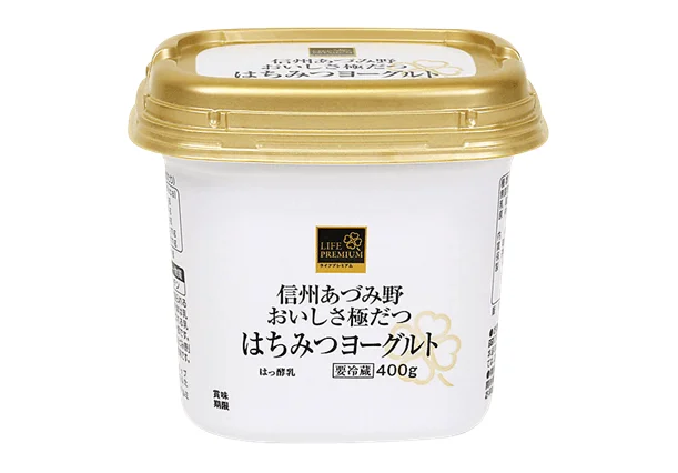 ライフプレミアム信州あづみ野おいしさ極だつはちみつヨーグルトの容器