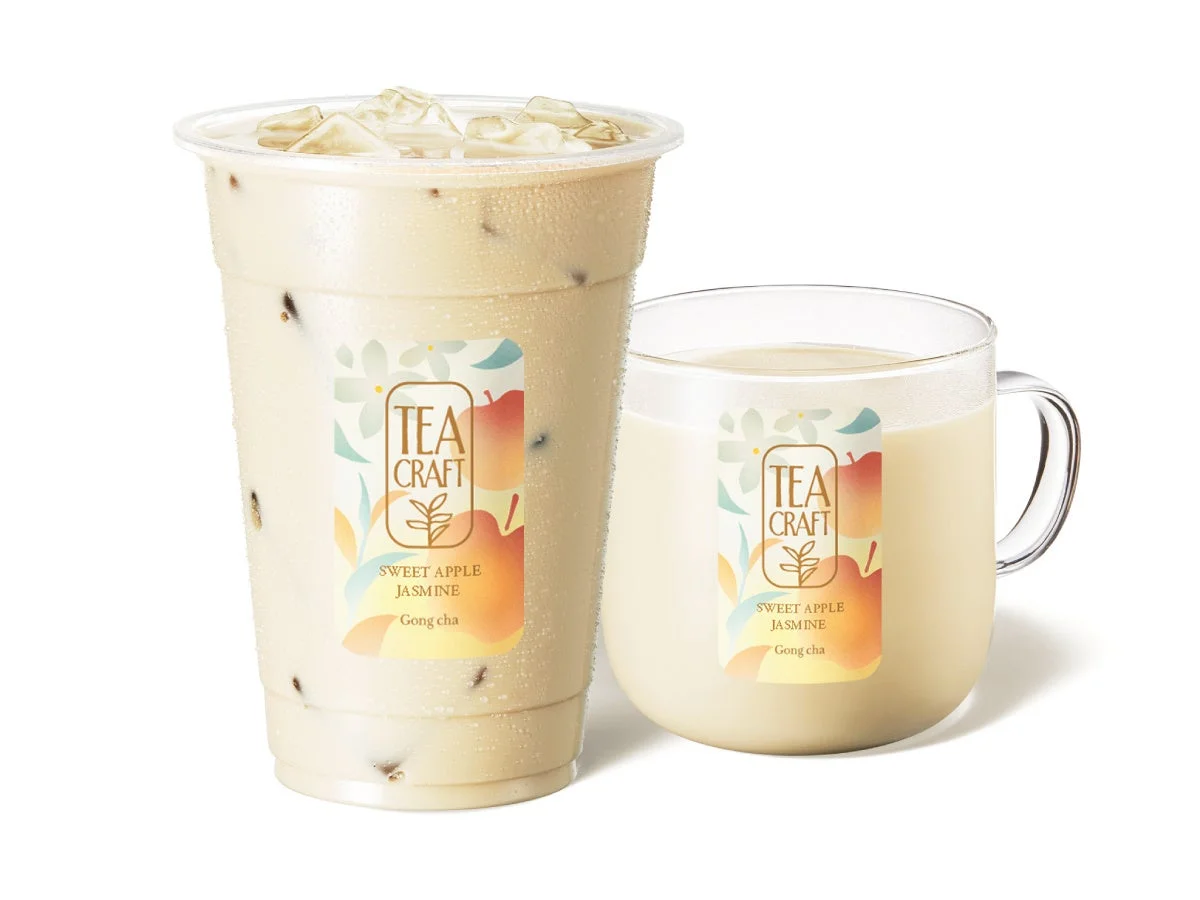 蜜りんごジャスミン ミルクティーのアイスとホットの2杯