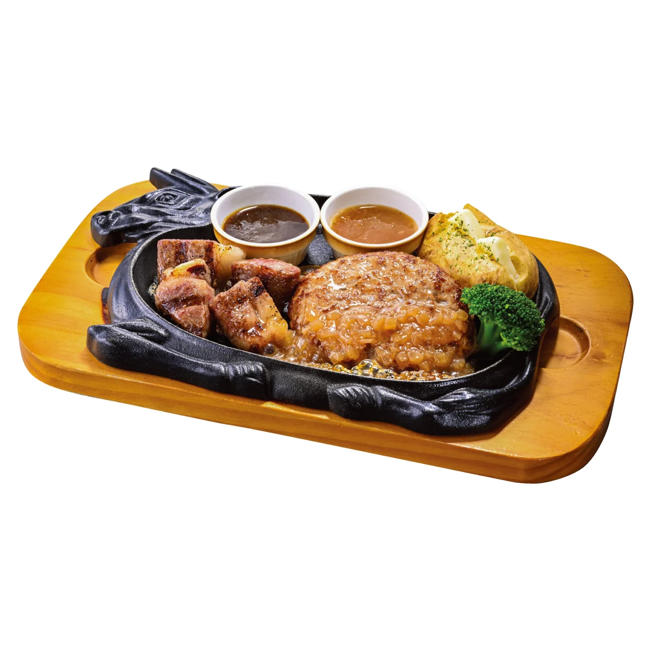 サーロインカットステーキ&手ごねハンバーグの盛り合わせ