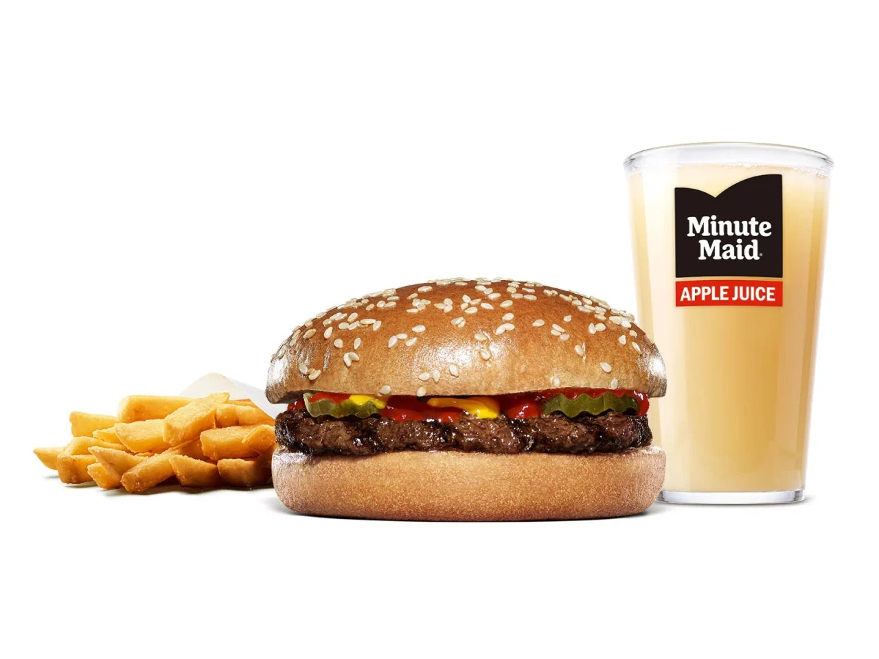 ハンバーガー キッズセットのハンバーガー、フライ、ドリンク