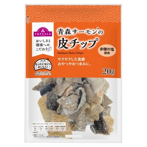 「トップバリュ 青森サーモン®の皮チップ」のパッケージ