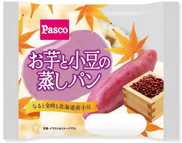 お芋と小豆の蒸しパンのパッケージ