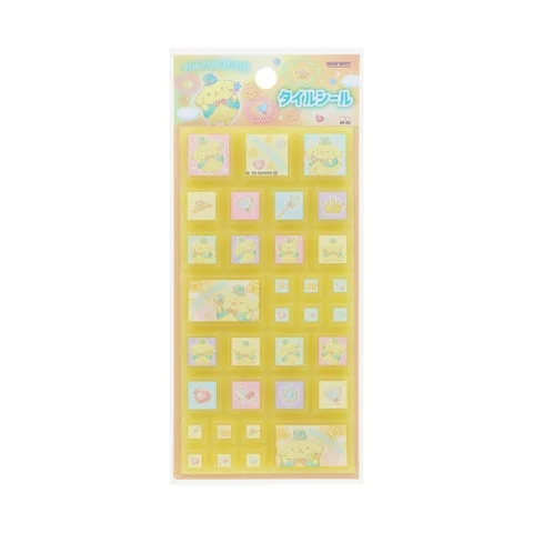 ゆめかわいいデザインのポムポムプリンタイルシール