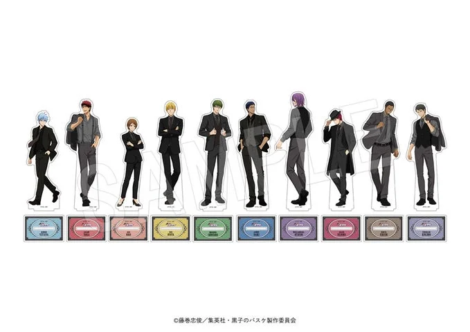 黒スーツ姿のキャラクター10種のアクリルフィギュアスタンド