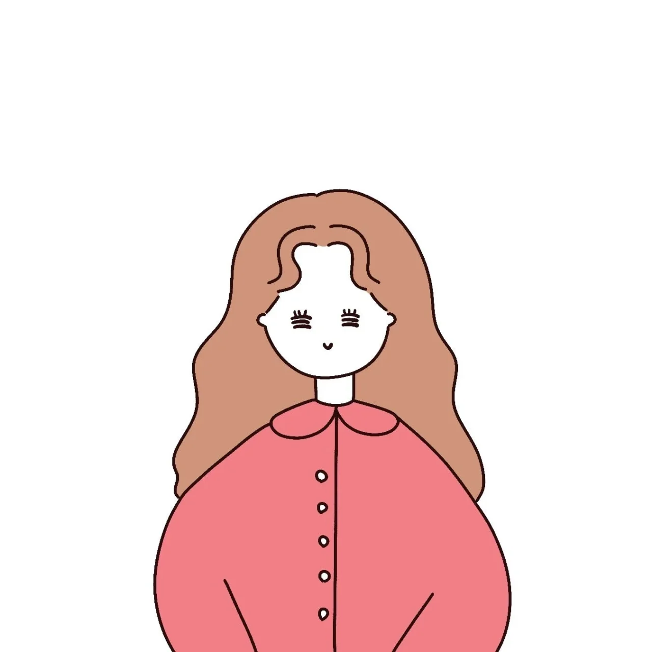 utacoのイラスト。ピンクの服を着た茶髪の女性キャラクターが描かれています。
