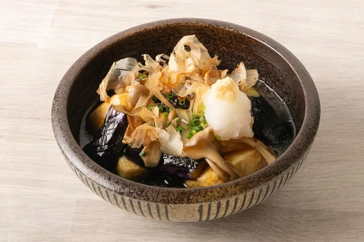 秋茄子と豆富のきのこ揚げ出し