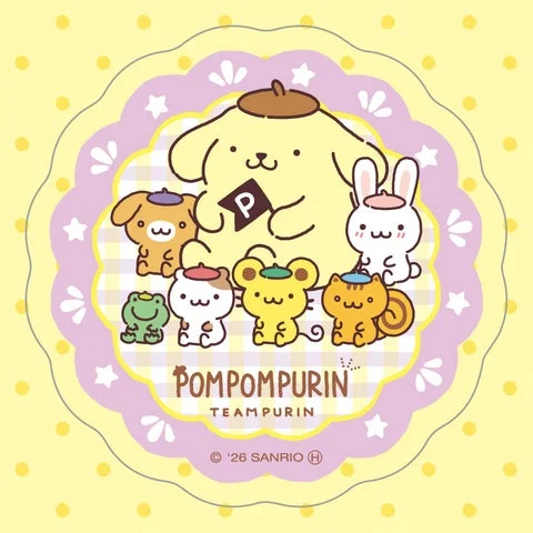 ポムポムプリンと仲間たちが集合したオリジナルステッカーのデザインA