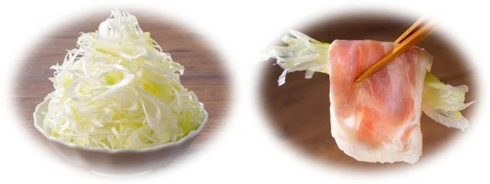 細笹ねぎと、それを巻いた鴨肉