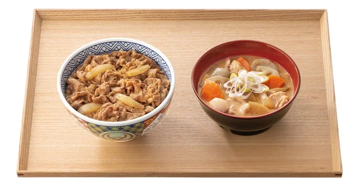 並つゆだくととん汁のセット