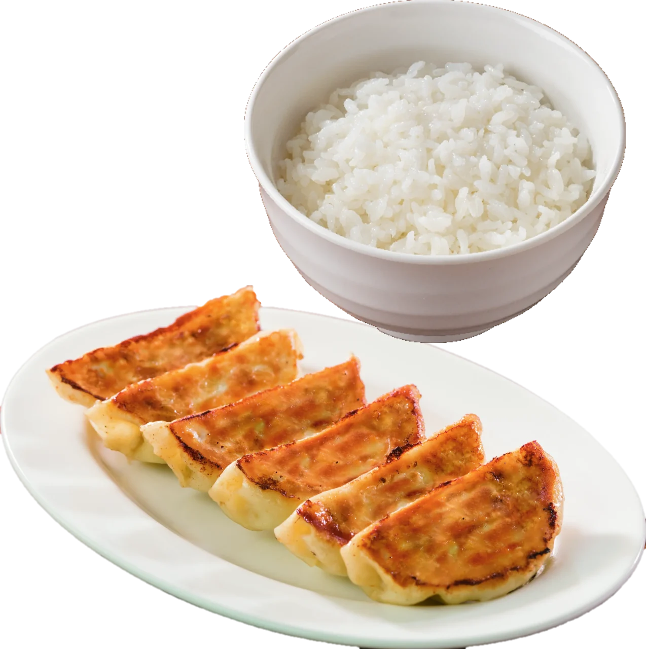 本格焼き餃子[6コ]・ごはんセットの焼き餃子とご飯