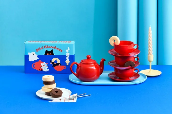 ミニチョコバウムを使ったティーパーティーの演出シーン