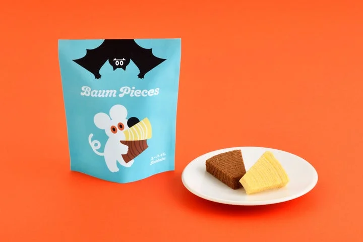 バウムピースのパッケージと中身のバウムクーヘン