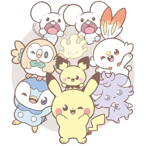 ポケピースのキャラクターたちの集合イラスト