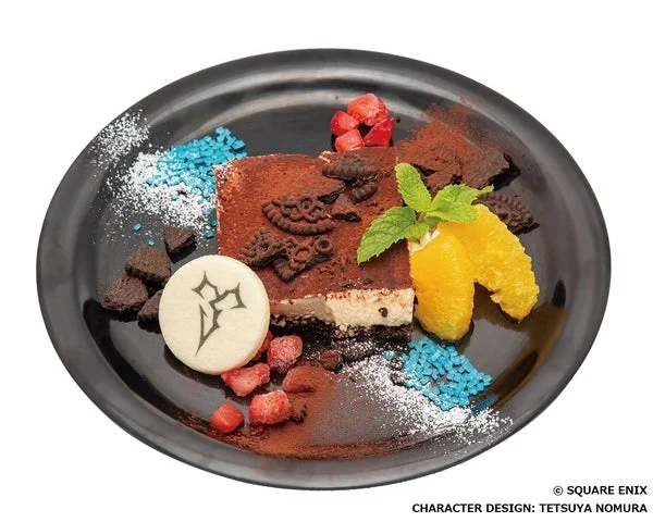 フルーツとチョコレートが添えられたティラミスプレート