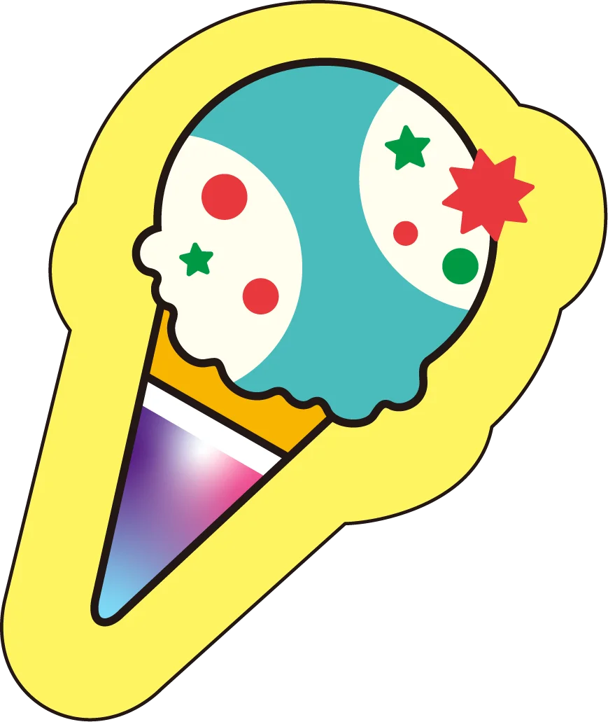 ハッピーフレンズ ドキンちゃんのアイスクリームコーンのイラスト