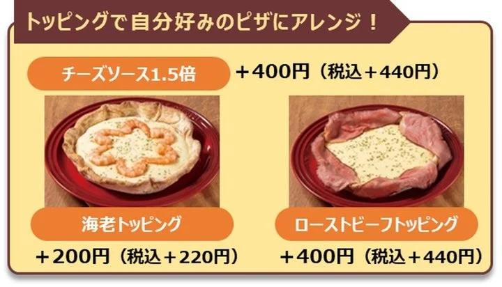 シカゴピザのトッピングアレンジ例