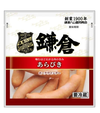 あらびきポークウインナーのパッケージ